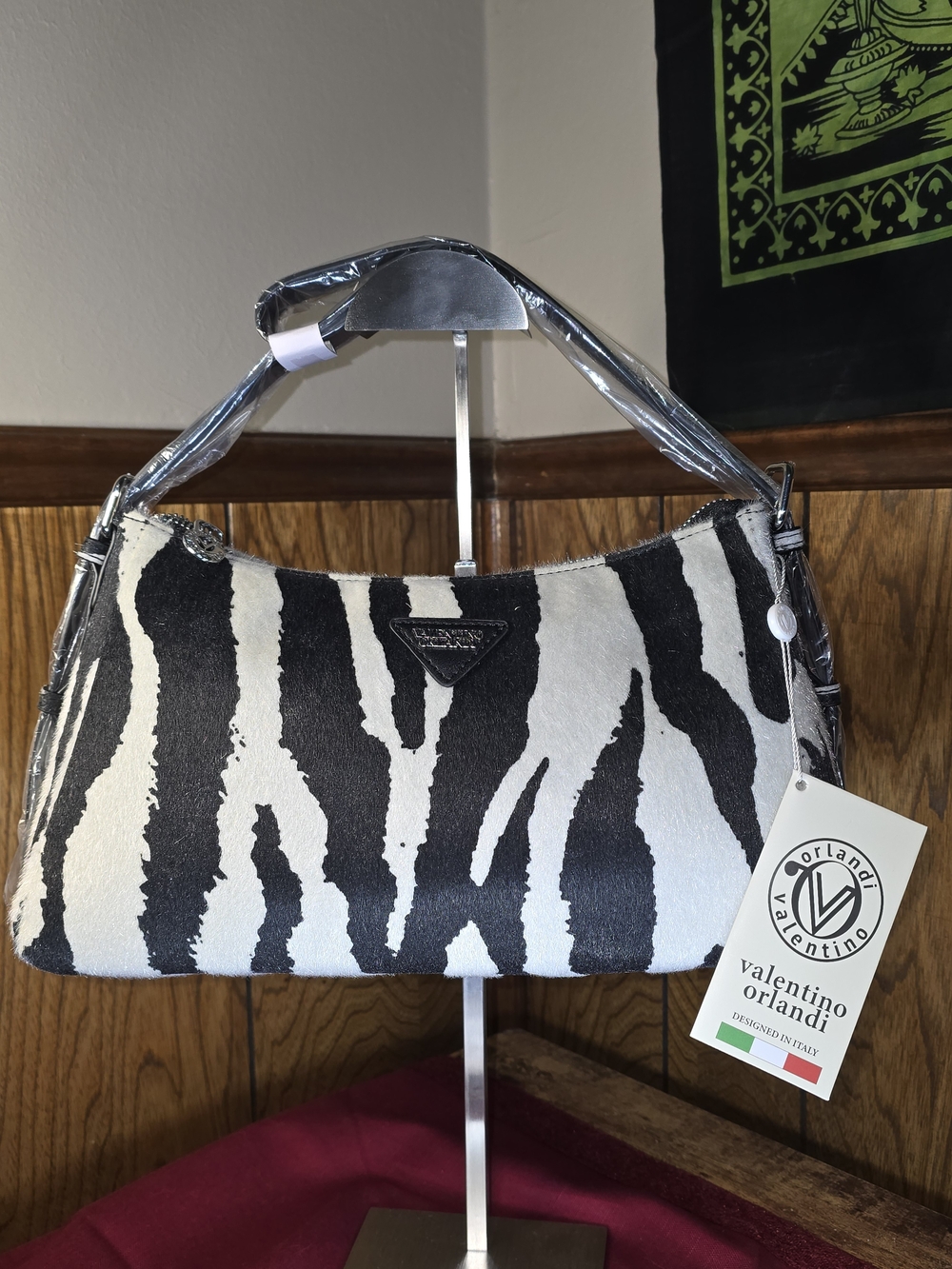 Valentino Orlandi Branco Zebra-Print Shoulder Bag